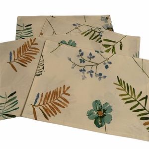 Set of 4 placemats botanical flower leaf print
